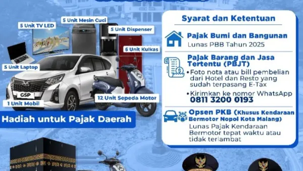 Bayar Pajak Kendaraan di Malang Berhadiah Motor hingga Umrah, Begini Cara Ikut Undiannya