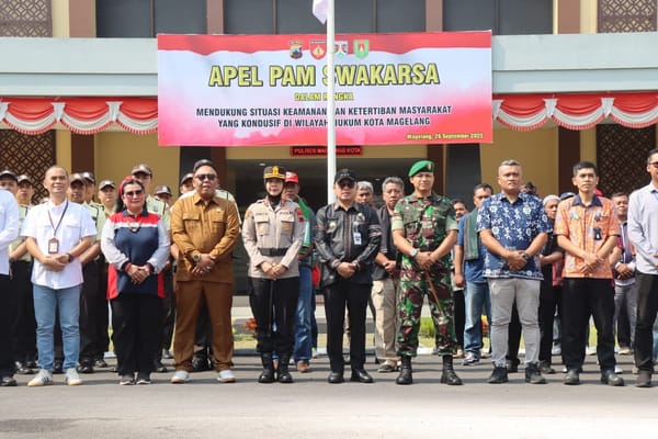 Dukung Keamanan Kota, Polres Magelang Kota Adakan Apel Pam Swakarsa