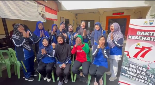 Jelang HUT ke-77, Polwan Polresta Malang Kota Gelar Bakti Kesehatan untuk Lansia