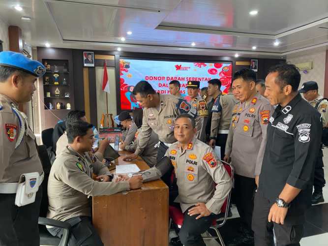 Peringati HUT ke-74 Humas Polri, Polresta Cilacap Laksanakan Aksi Donor Darah untuk Masyarakat