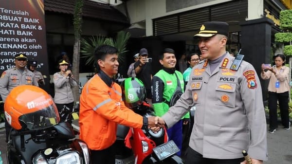 Perkuat Kolaborasi, Polresta Malang Kota dan Ojol Bersatu Jaga Kamtibmas
