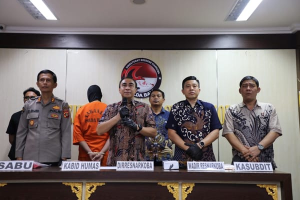 Polda Bali Gagalkan Peredaran Narkoba, Sita Hampir 1 KG Sabu dari Tersangka