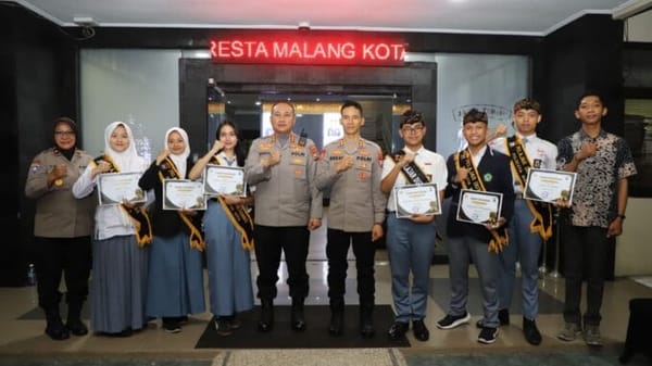 Polresta Malang Kota Cetak Pelajar Berprestasi, Raih Juara II Duta Kamtibmas Jatim