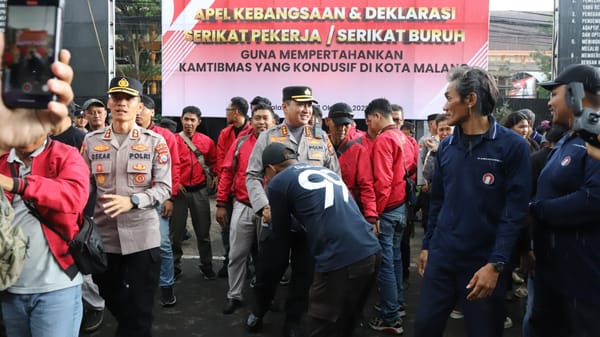 Polresta Malang Kota dan Serikat Buruh Gelar Deklarasi Kebangsaan untuk Indonesia Damai