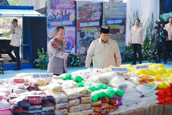 Prabowo Apresiasi Upaya Polri Cegah Peredaran Narkoba di RI