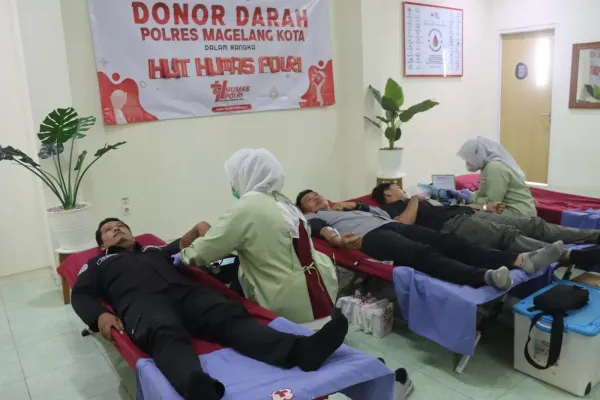 Sinergi Polri dan Media, Polres Magelang Kota Gelar Donor Darah Bersama Jurnalis