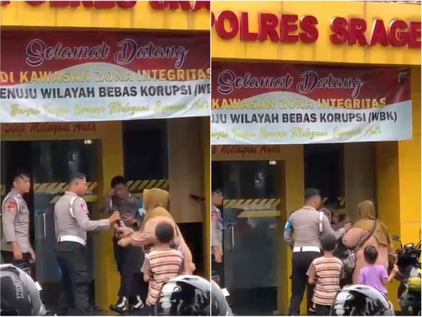 Viral Anggota Polres Sragen Disiram Bensin oleh Emak-emak