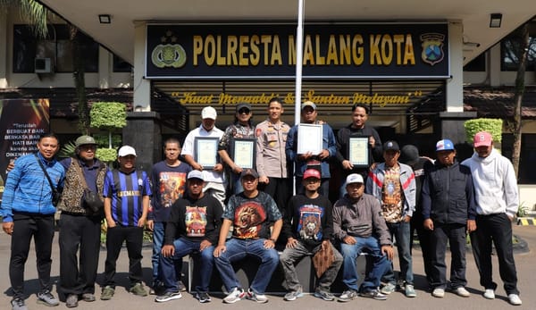 Wujud Sinergi, Polresta Malang Kota Beri Apresiasi kepada Elemen Masyarakat Penjaga Kamtibmas