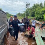 Aksi Heroik! Satbrimob Polda Kalteng Sigap Evakuasi Warga Terdampak Banjir di Murung Raya